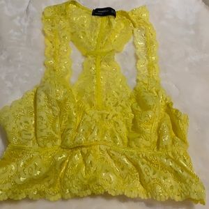 Yellow lace bralette